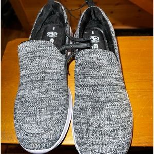 Athletic Works Womens Black/White Memory Foam Comfort Fit Sneakers Shoes Sz 8